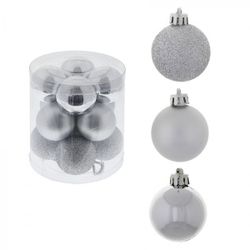 GAEM Набор из 12шт, Украшение новогоднее Шар "Серебряный жемчуг", D 4 см, L9,5 W9,5 H10,5 см