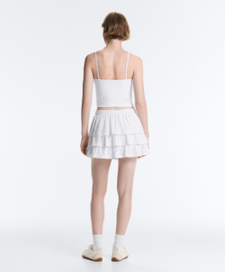 Oysho Короткая юбка Comfortlux с вышивкой, белый
