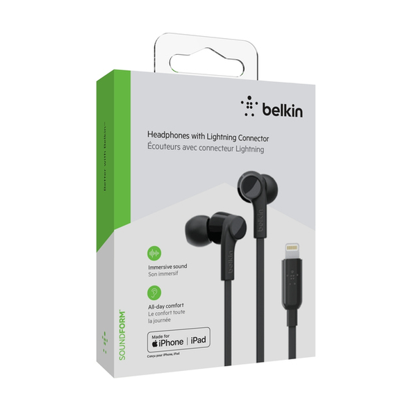 Наушники-вкладыши Belkin Rockstar Lightning (G3H0001BTBLK) черный