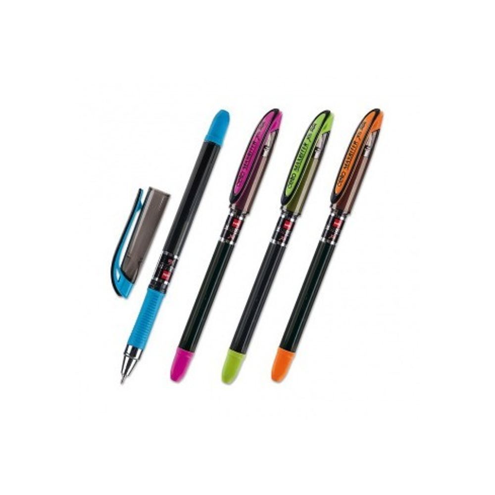 Ручка Cello Maxriter XS TINTED 0.6мм игловидный наконечник, резиновый упор, масляная основа, синяя