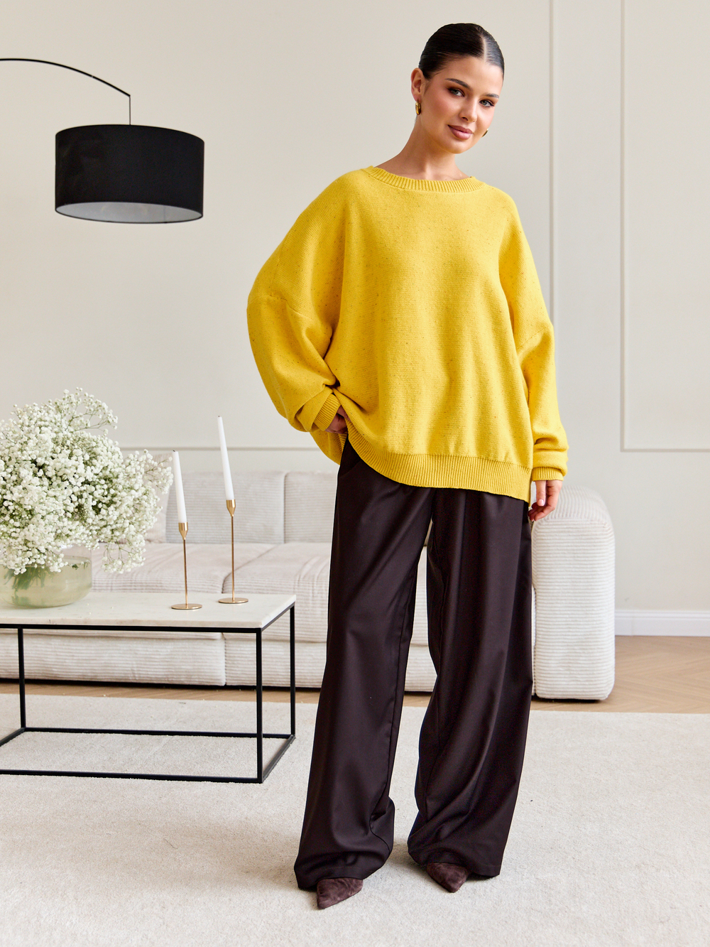 Свитер свободного силуэта из хлопка