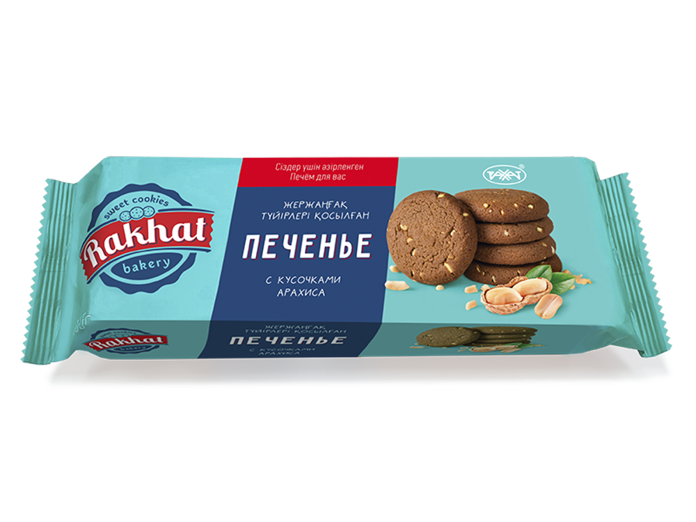 Печ.RAKHAT BAKERY с кусочками арахиса пп/пчк 155 гр