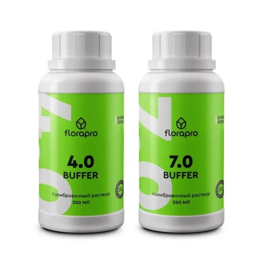 Комплект калибровочных растворов для pH метров(Buffer 4.0 + Buffer 7.0), FLORAPRO, 250 мл, 2 шт