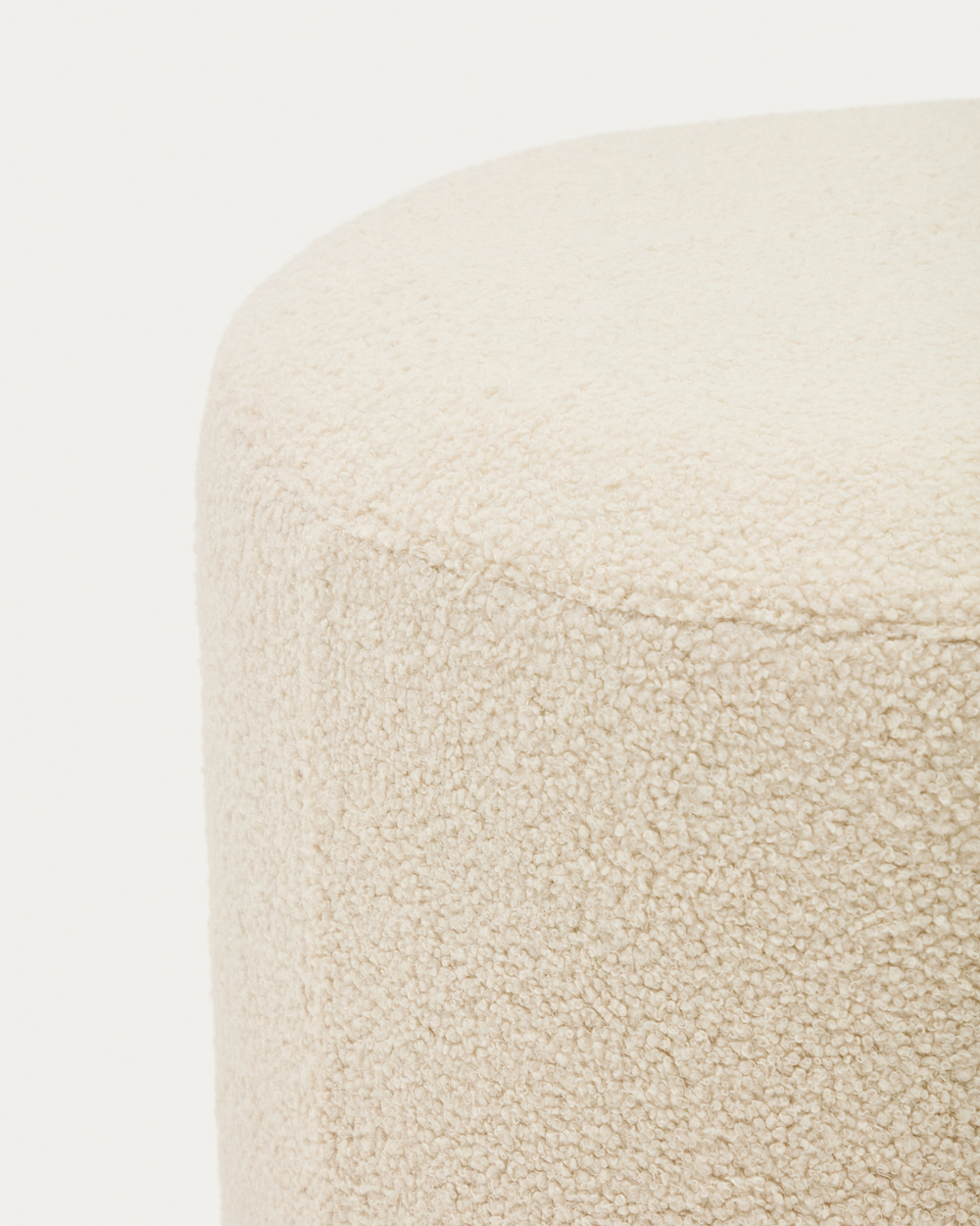 Kaeli Пуф для ног со съемным чехлом из экрю букле Ø 60