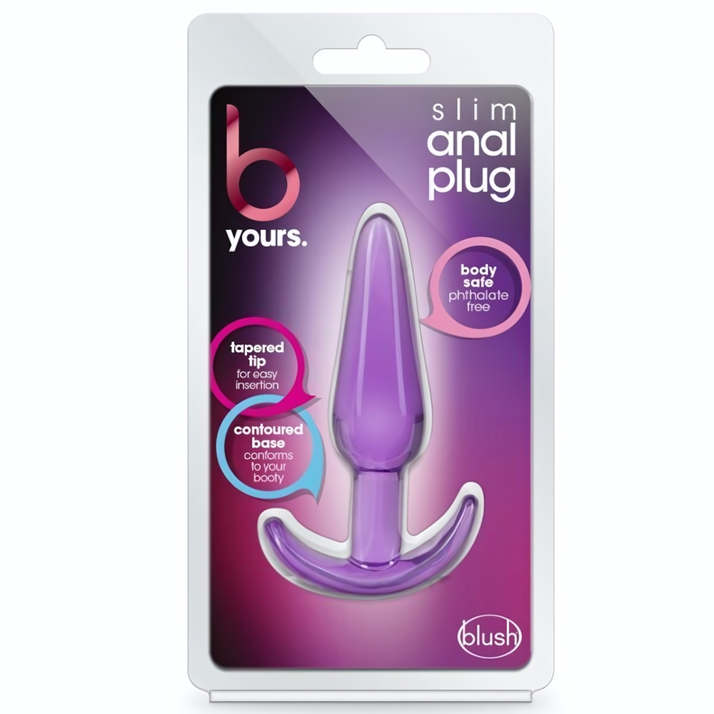 Фиолетовая анальная пробка в форме якоря Slim Anal Plug - 10,8 см. (Цвет: фиолетовый)