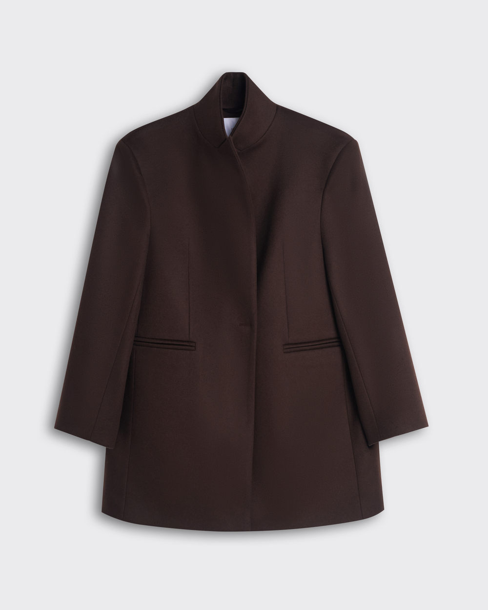 Пальто с асимметричным низом из шерсти и кашемира Диор темный шоколад