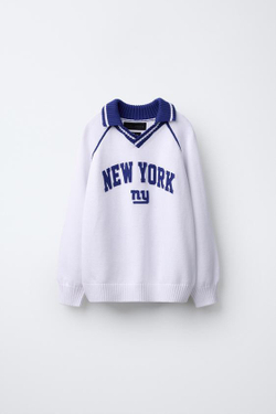 ZARA ДЖЕМПЕР С НАШИВКОЙ NEW YORK GIANTS © NFL, ЭКРЮ/СИНИЙ