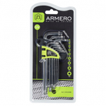 Набор ключей ARMERO длинные TORX Cr-V (9 шт)      A410/098