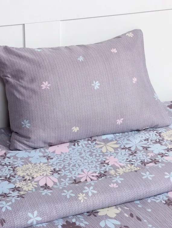 Постельное бельё 1,5сп Экономь и Я «Полевые цветы» 143х215см, 145х214см, 50х70см-1шт, 60 г/м2, микрофибра