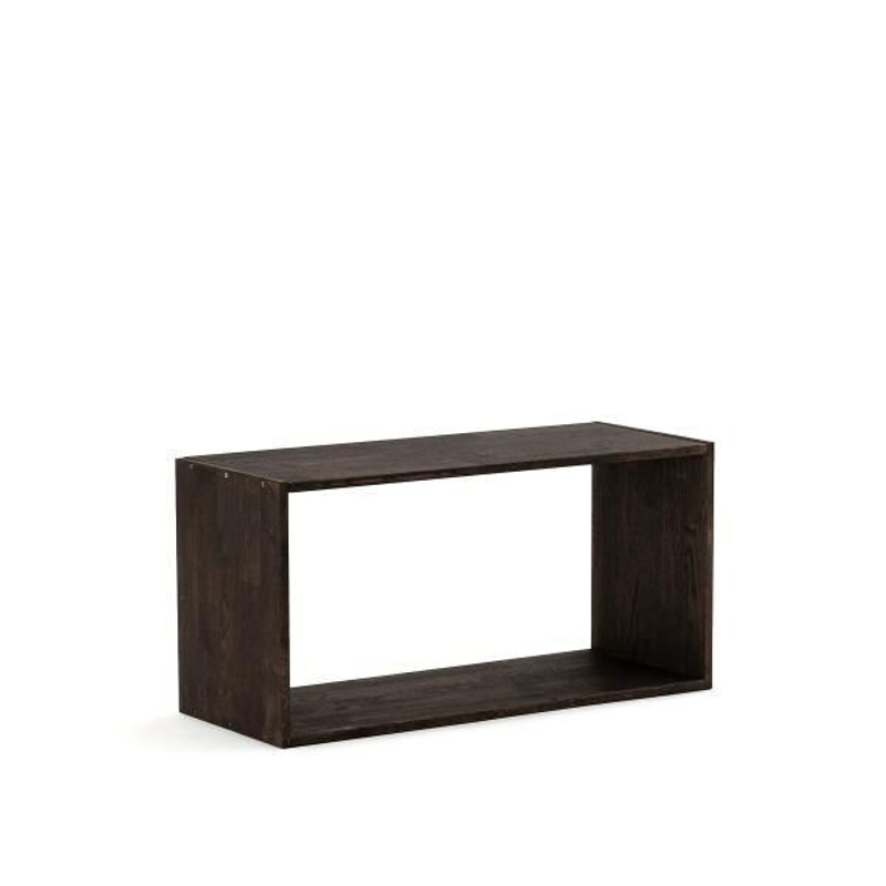 Полка Эдгар 1 секция из массива дуба, черная