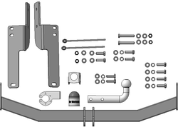 Фаркоп с эл-кой Smart для Toyota Land Cruiser Prado 150, Lexus GX460, c 2009 г.в. - н.в (оцинкованный шар)(паспорт и сертификат в комплекте) 92508-A.Motodor