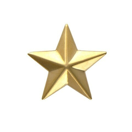 Звезда на погоны гладкая золотая большая 20мм
