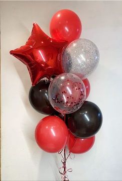 Фонтан из шаров красный