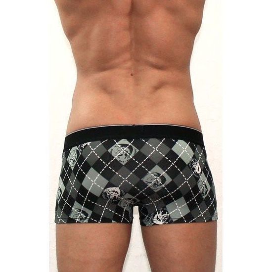 Мужские трусы боксеры черные с серыми ромбами Diesel Black Trunks