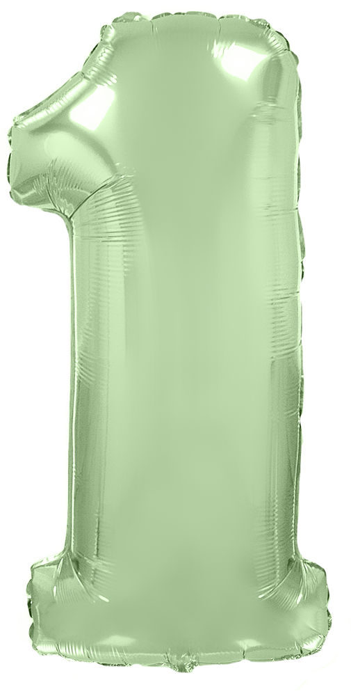 FM (40&#39;&#39;/102 см) Цифра, 1, Мятный, Макарунс, 1 шт. в уп.