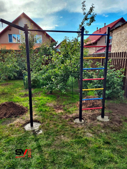Монтаж уличной шведской стенки Sv Sport (3 вертикальных столба)