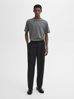 Massimo Dutti Хлопковая футболка-поло с короткими рукавами, синий