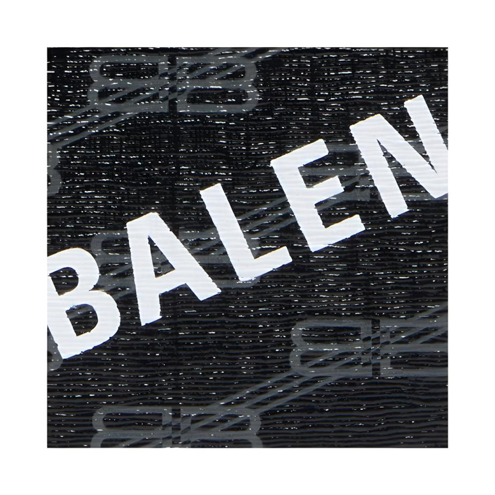 Balenciaga BB MONOGRAM SIGNATURE Canvas Card Holder Card Holder Men"s Black White