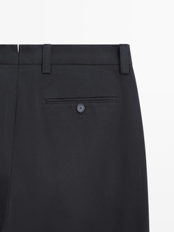 Massimo Dutti Брюки Barrel Fit приталенного кроя, темно-синий
