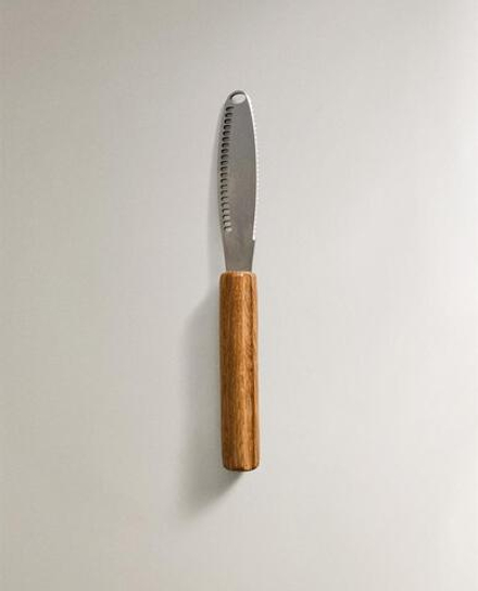 ZARA HOME НОЖ ДЛЯ МАСЛА С ДЕРЕВЯННОЙ РУЧКОЙ, КОРИЧНЕВЫЙ