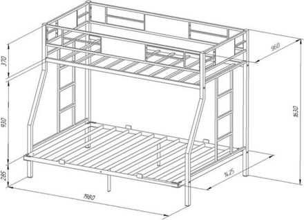 Кровать Гранада 140 серая