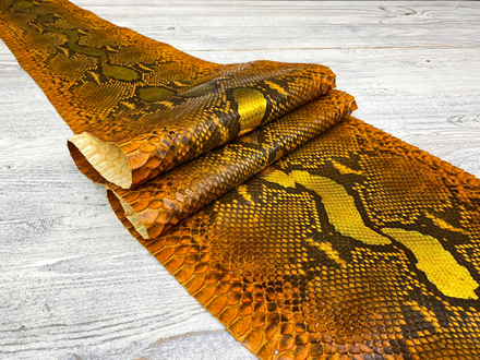 Metalic Orange (0,4-0,6 мм), цв Оранжевый, натуральная кожа питона