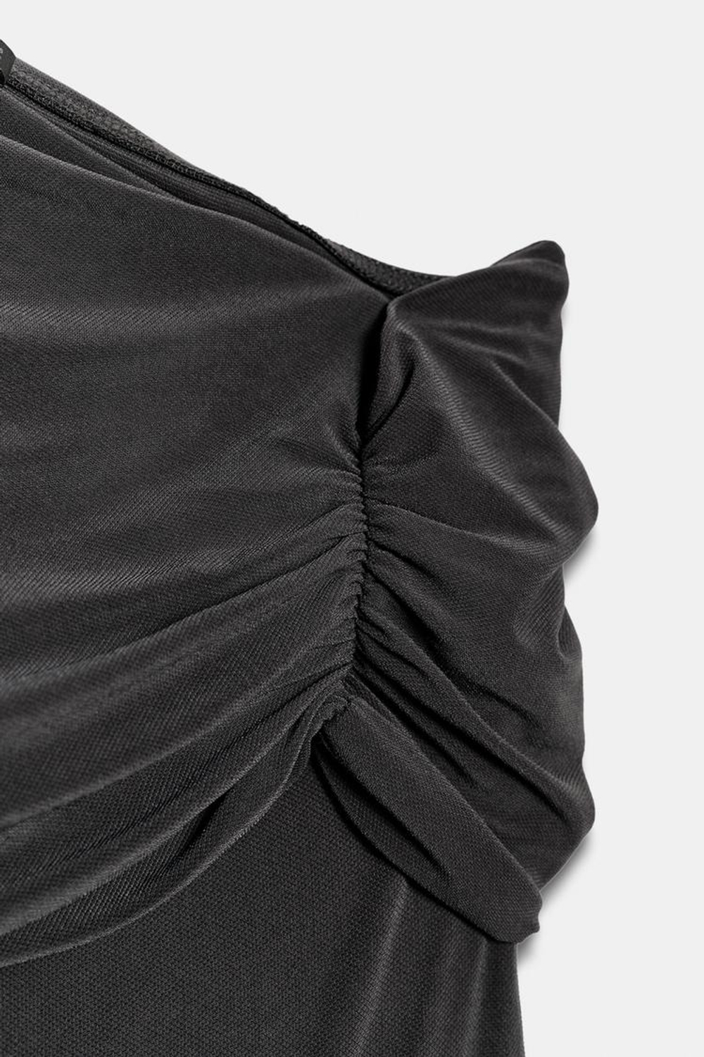 ZARA БОДИ АСИММЕТРИЧНОГО КРОЯ СО СБОРКАМИ, АНТРАЦИТОВО-СЕРЫЙ
