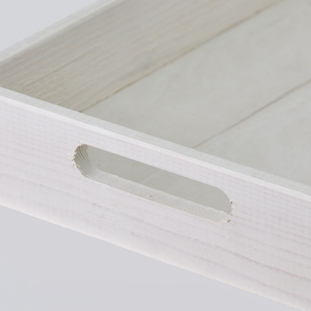 Набор деревянных подносов 38х28 см в стиле рустик (состаренный), 2 шт, столики для завтрака в постель Флоутард, для кухни, белый