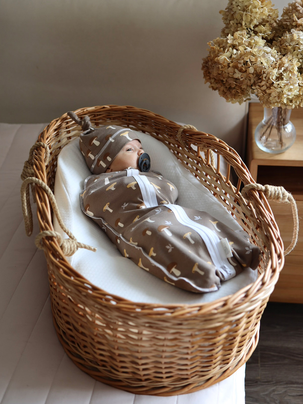 Пелёнка-кокон Mjölk Грибочки, уценка