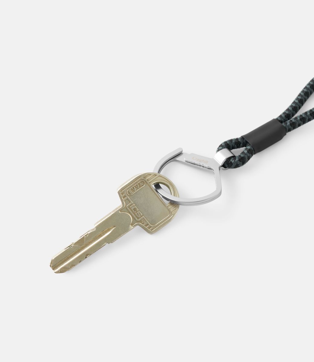 Rope Split Ring Black — ключница-карабин