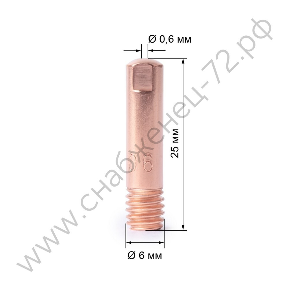 Наконечник М6х25х0.6 прямой Varteg (140.0008/MD0008-06, пр-во FoxWeld/КНР)