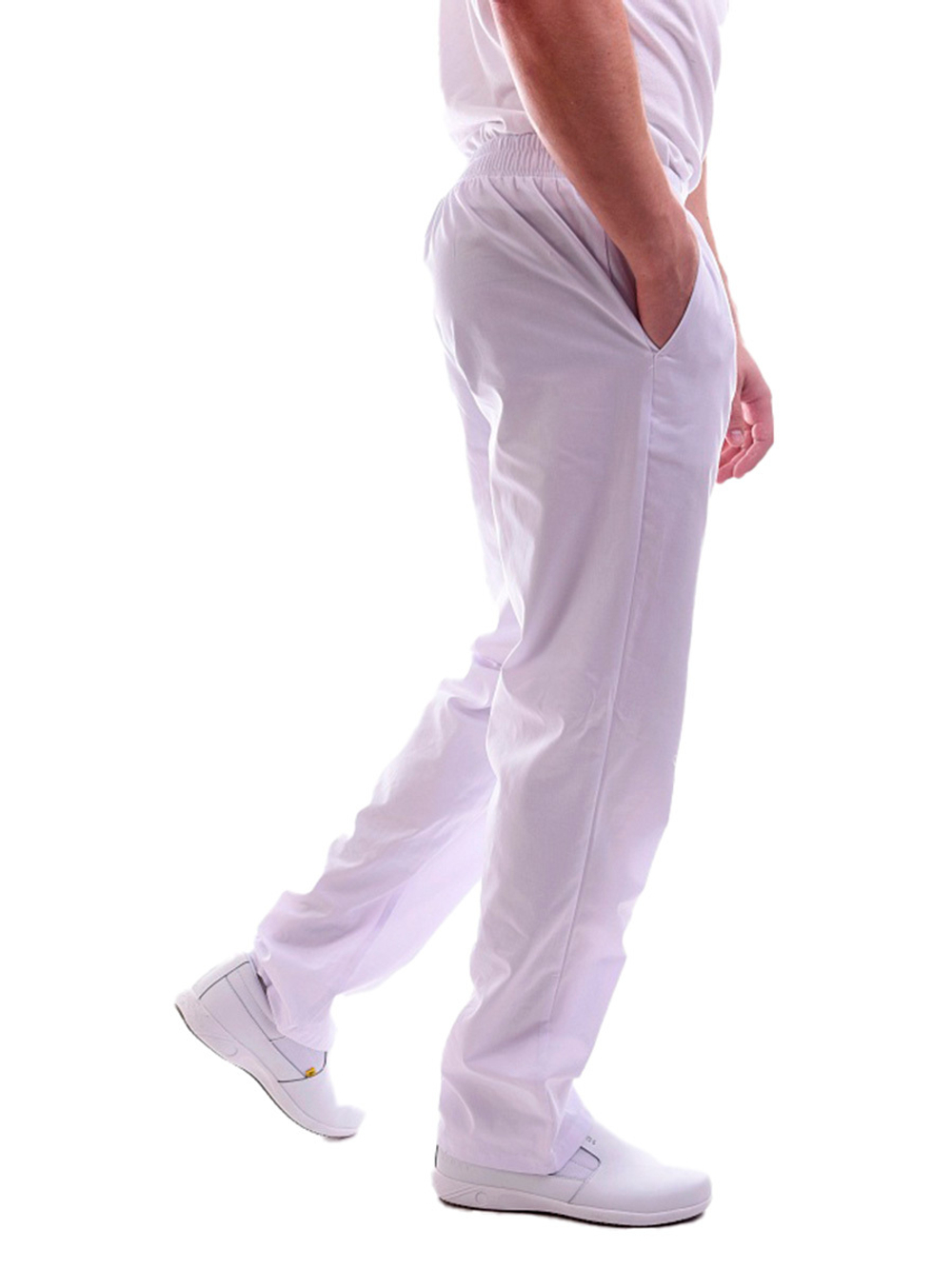 Брюки медицинские мужские Доктор стиль Комфорт с поясом на резинке, василек, 46