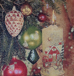 Набор декоративных сервировочных салфеток Новогодние шары (40х40) 2шт