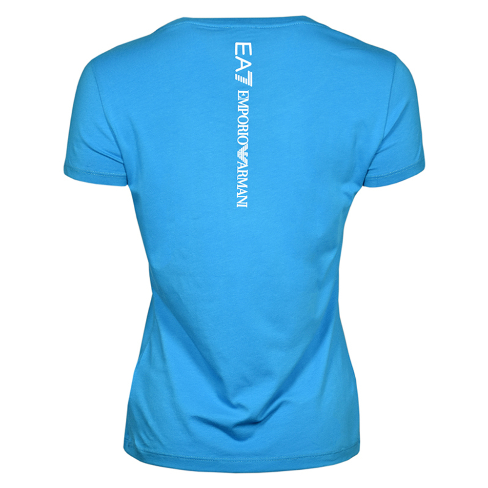 Женская теннисная футболка EA7 Woman Jersey T-Shirt - diva blue