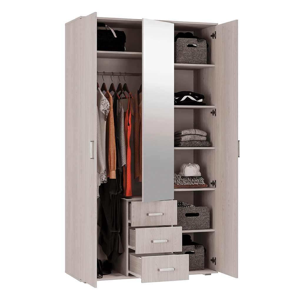 Шкаф трехдверный для одежды Белла, ясень белый