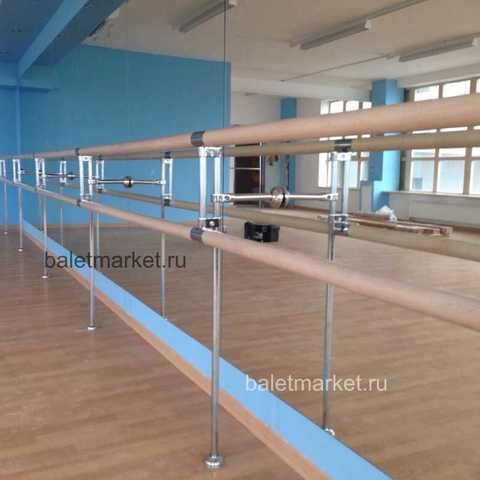 Станок хореографический СП2-2 двухрядный, стена + пол
