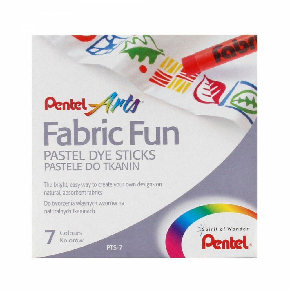 Пастель для ткани PENTEL "Fabric Fun", 7 цветов, картонная упаковка, PTS-7