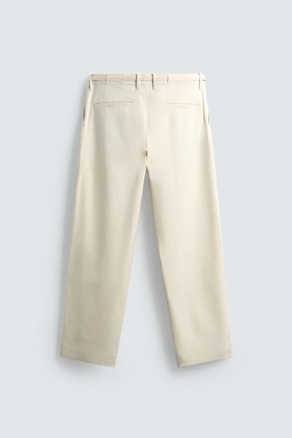 ZARA БРЮКИ ИЗ ТВИЛА С РЕЛЬЕФНЫМ УЗОРОМ И РЕМНЕМ, ЭКРЮ