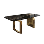 Стол обеденный Liam 180, керамика глянцевая черная