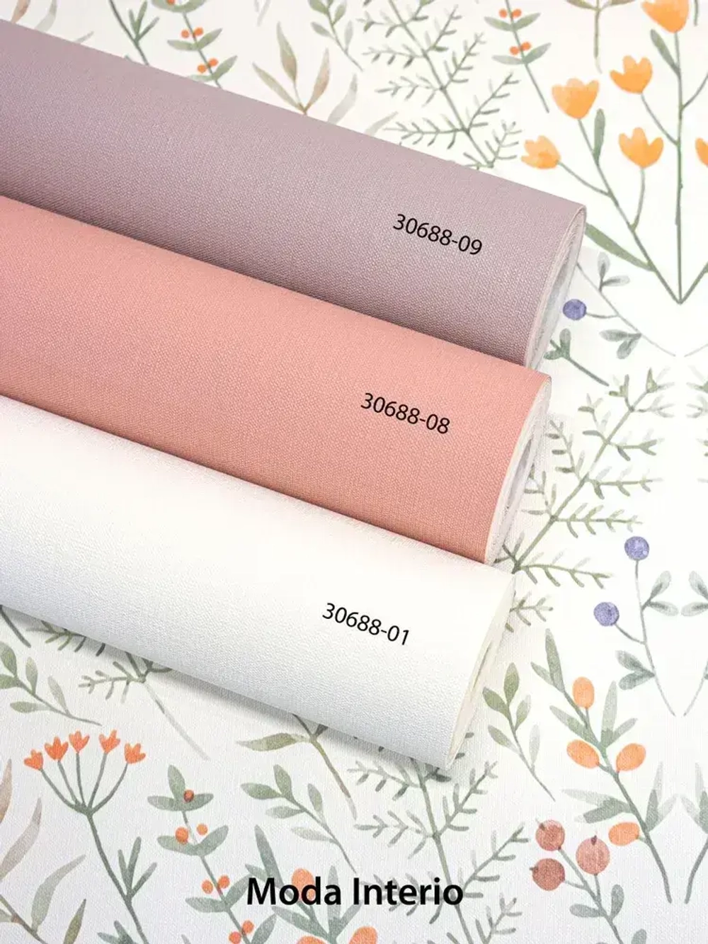 Обои винил на флизелине, веточки на белом, прованс, метровые, для спальни, Palantine (Moda interio)