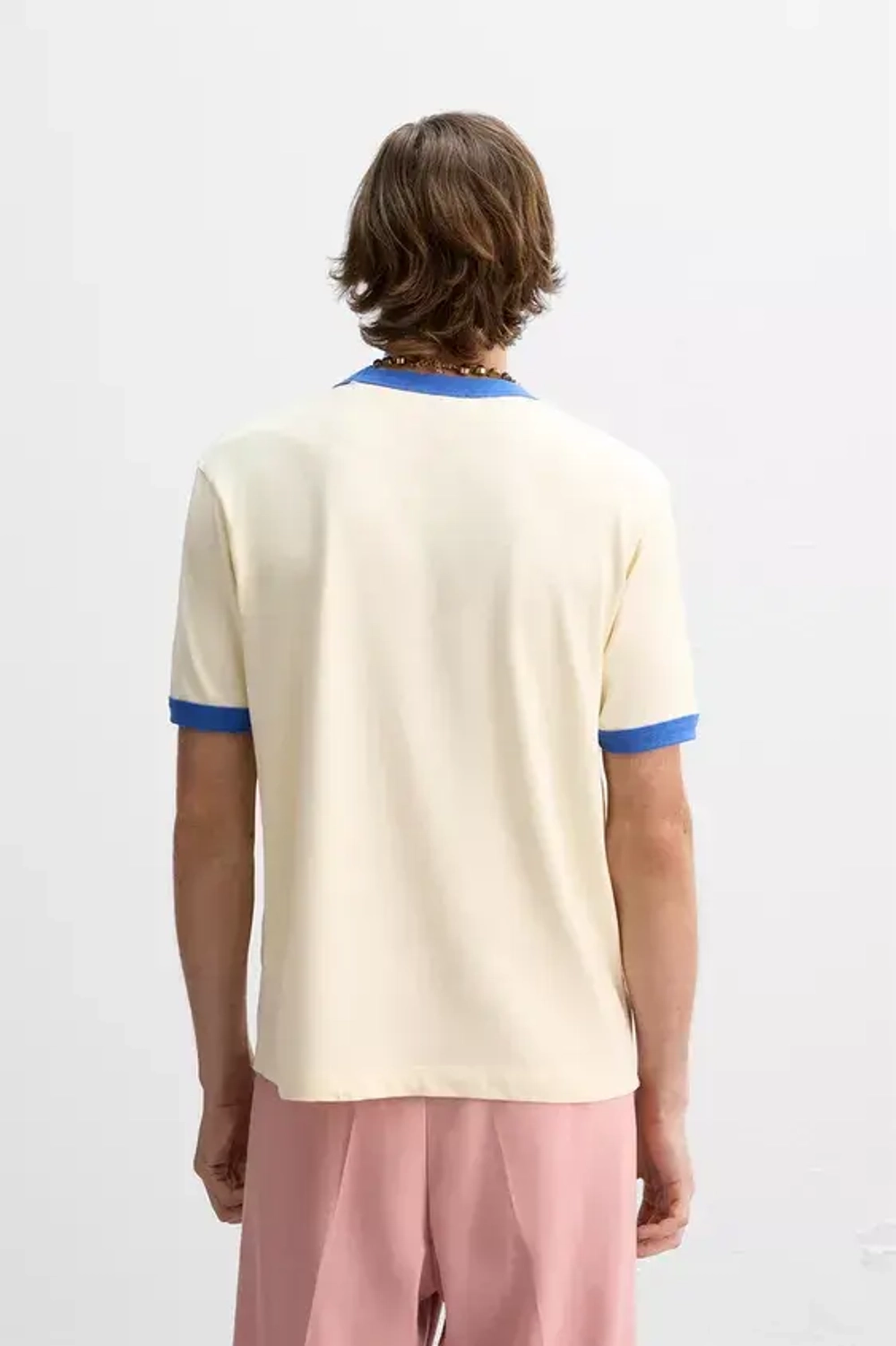 ZARA Х HARRY LAMBERT ФУТБОЛКА С КОНТРАСТНОЙ НАДПИСЬЮ, ЖЕЛТОВАТО-БЕЛЫЙ