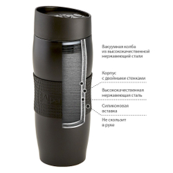 Термокружка вакуумная 400 мл Alpenkok AK-04053A черная