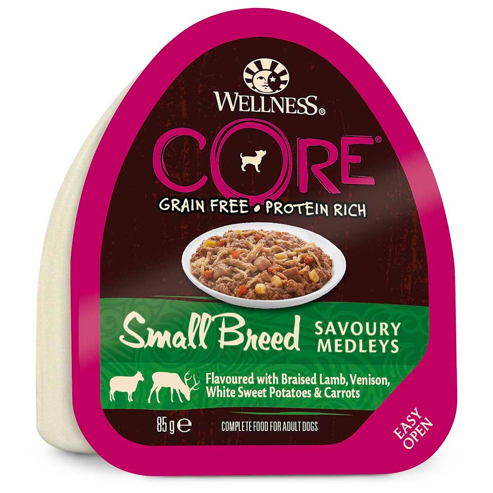 Core консервы для собак мелких пород с бараниной, олениной, белым сладким картофелем и морковью (паштет) 85 г пластик.баночка