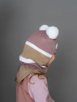 Шлем весенний/осенний вязаный (Розовый пыльный) ЗУМ-ЗУМ