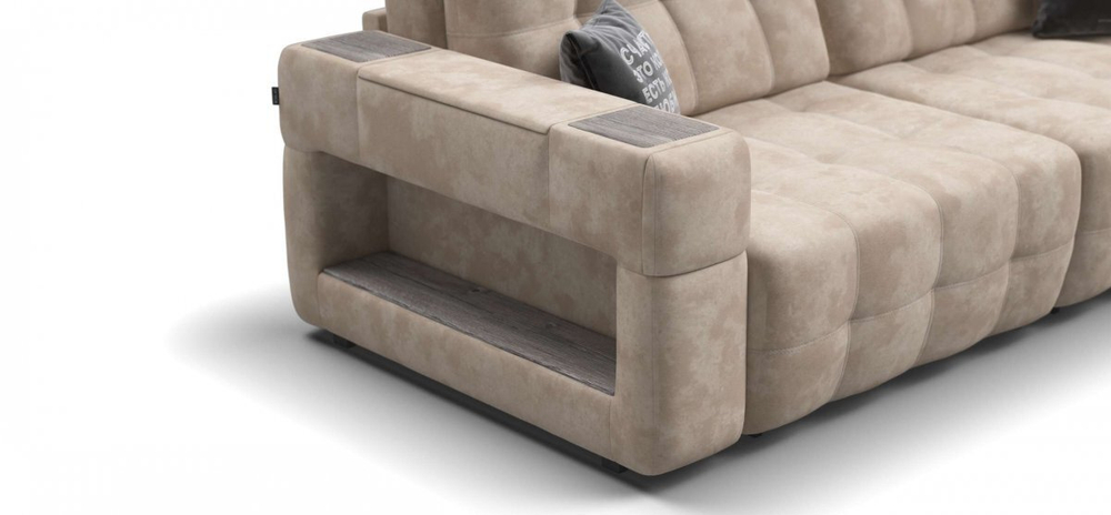 Диван Босс ХО Велюр Алькантара пепел