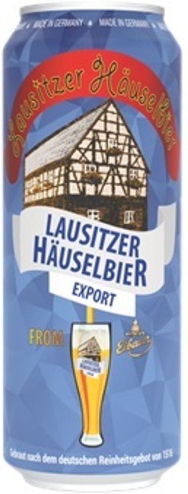Пиво Лауситзер Хаусбир Экспорт / Lausitzer Hauselbier Export 0.5 - банка