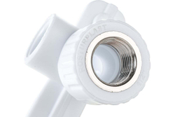 Колено комбинированное под смеситель PPR внутр. р. 20х1/2, белый, РТП (10701) комплект