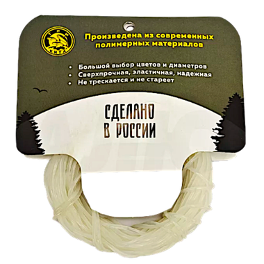 Амортизатор Три Кита Fishing Gum №1 10м 2.0мм Прозрачная (Резинка для изготовления фидерных оснасток)