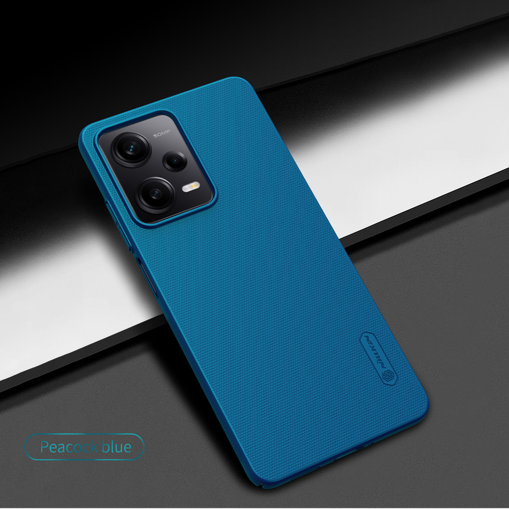 Жесткий чехол синего цвета от Nillkin для смартфон Xiaomi Redmi Note 12 Pro 5G и POCO X5 Pro 5G, серия Super Frosted Shield