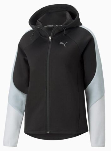 Женская Кофта теннисная Puma Evostripe Full Zip Hoodie - черный